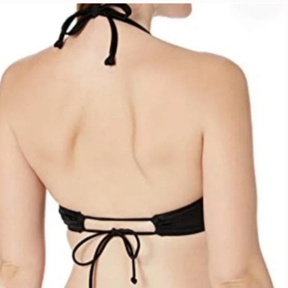 Victoria's Secret Push Up Ruffle Black Bikini Swim Top 34A - Picture 2 of 9